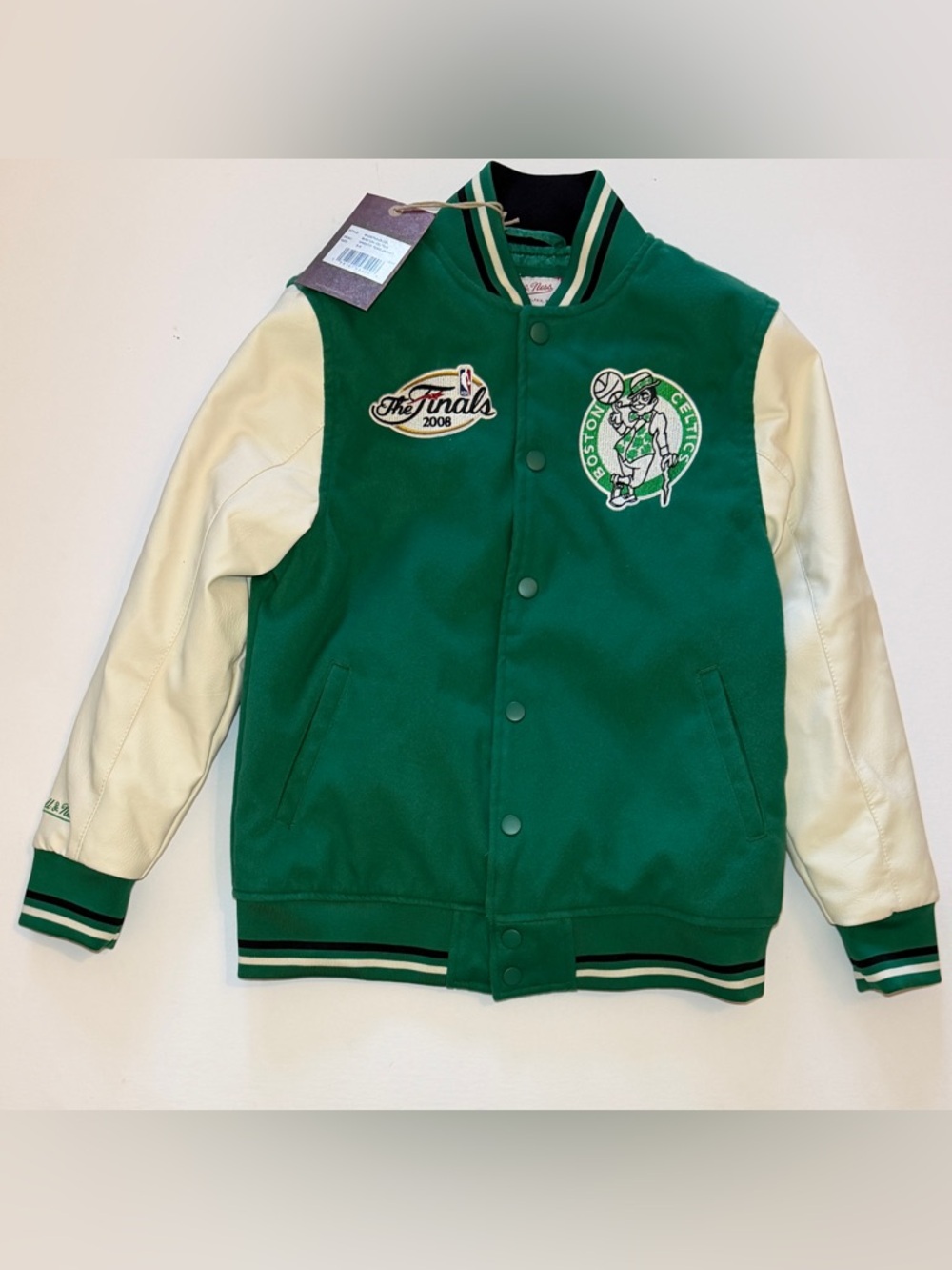 Mitchell & Ness  Kelly Green Boston Celtics Full-Snap Varsity Jacket YOUTH S-8